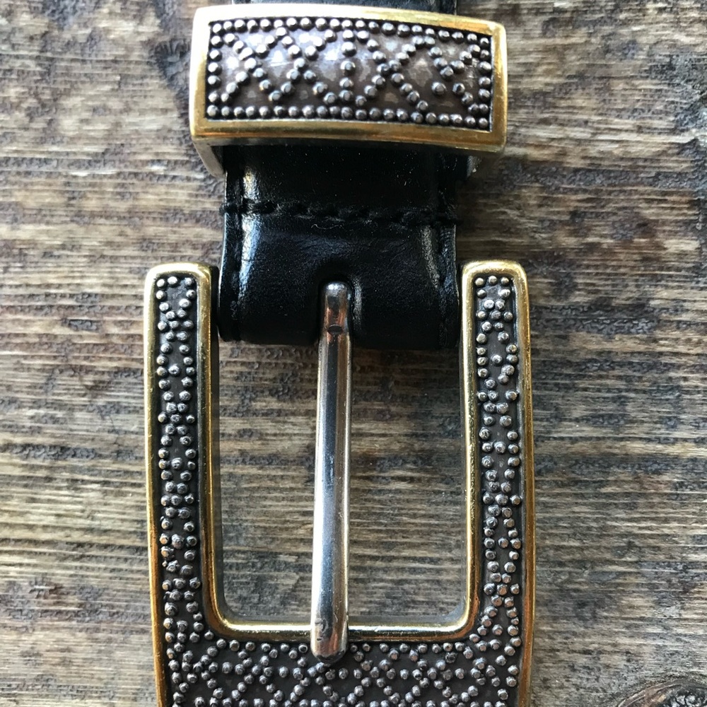 Vintage FOSSIL Black Leather Belt